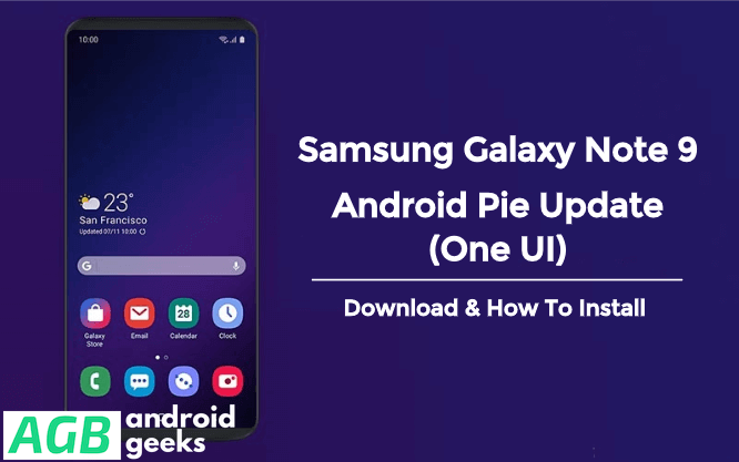 Samsung Galaxy Note 9 Android Pie Update