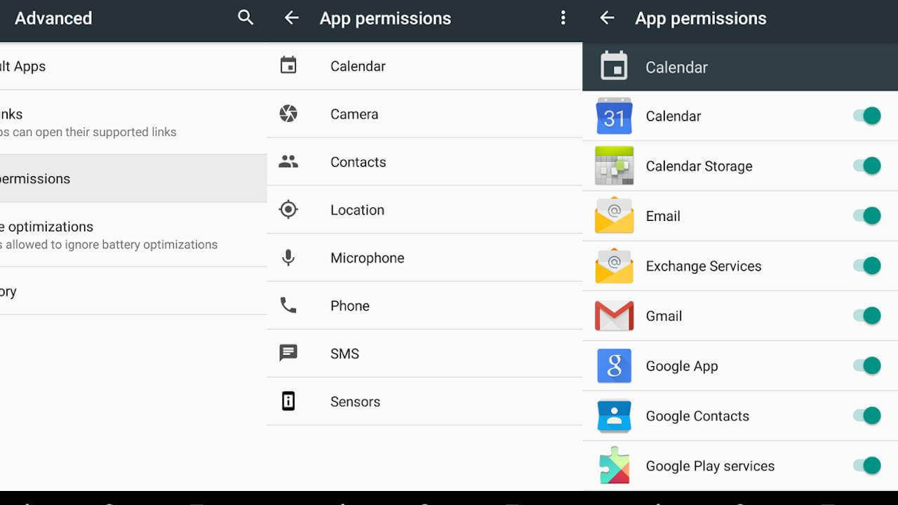 change app permissions on android